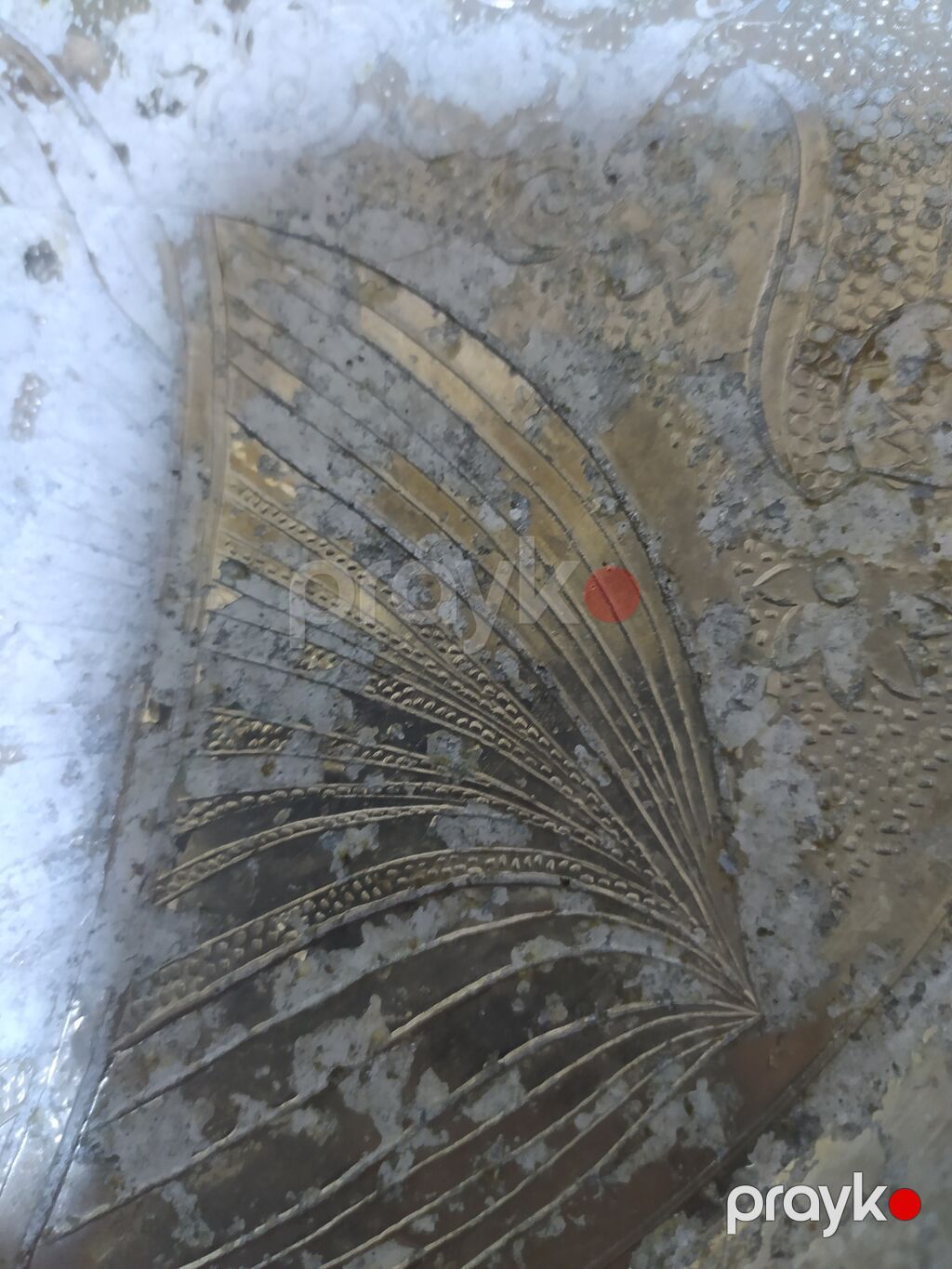 Mis/qalay hamam sini – əl oyma naxışlı - Material: mis üstü qalay — Süfrə sərvisin üçün əşyalar, Bakı (3)