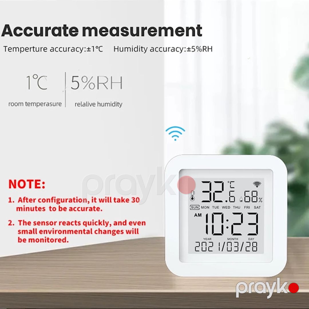 Elektron termometr Tuya Wıfı Temperature Humidity Sensor & Smart Home — Mallar, Bakı (3)
