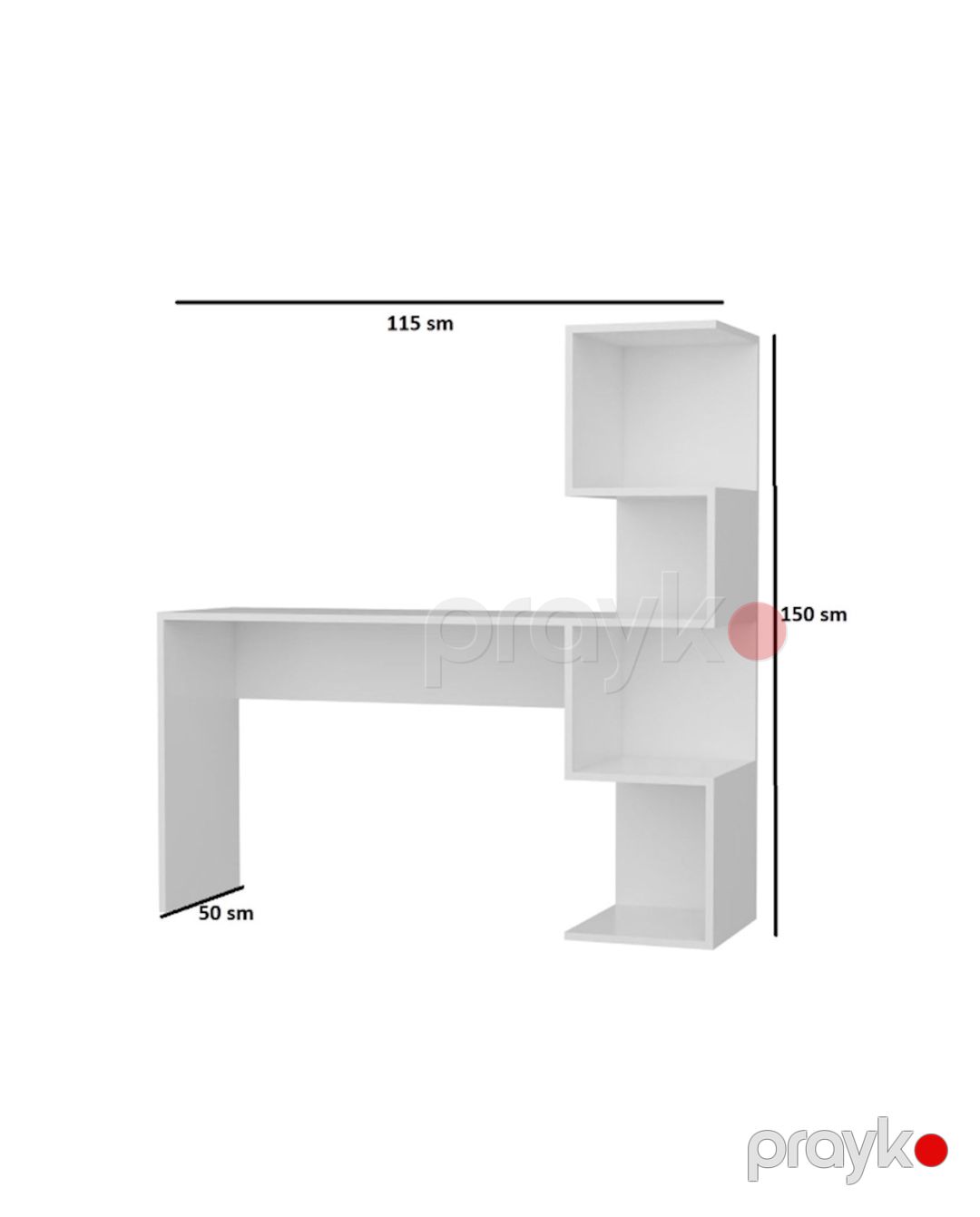Yazı masası MM13, laminat, 150x115x50 sm, ağ — Mallar, Bakı (2)