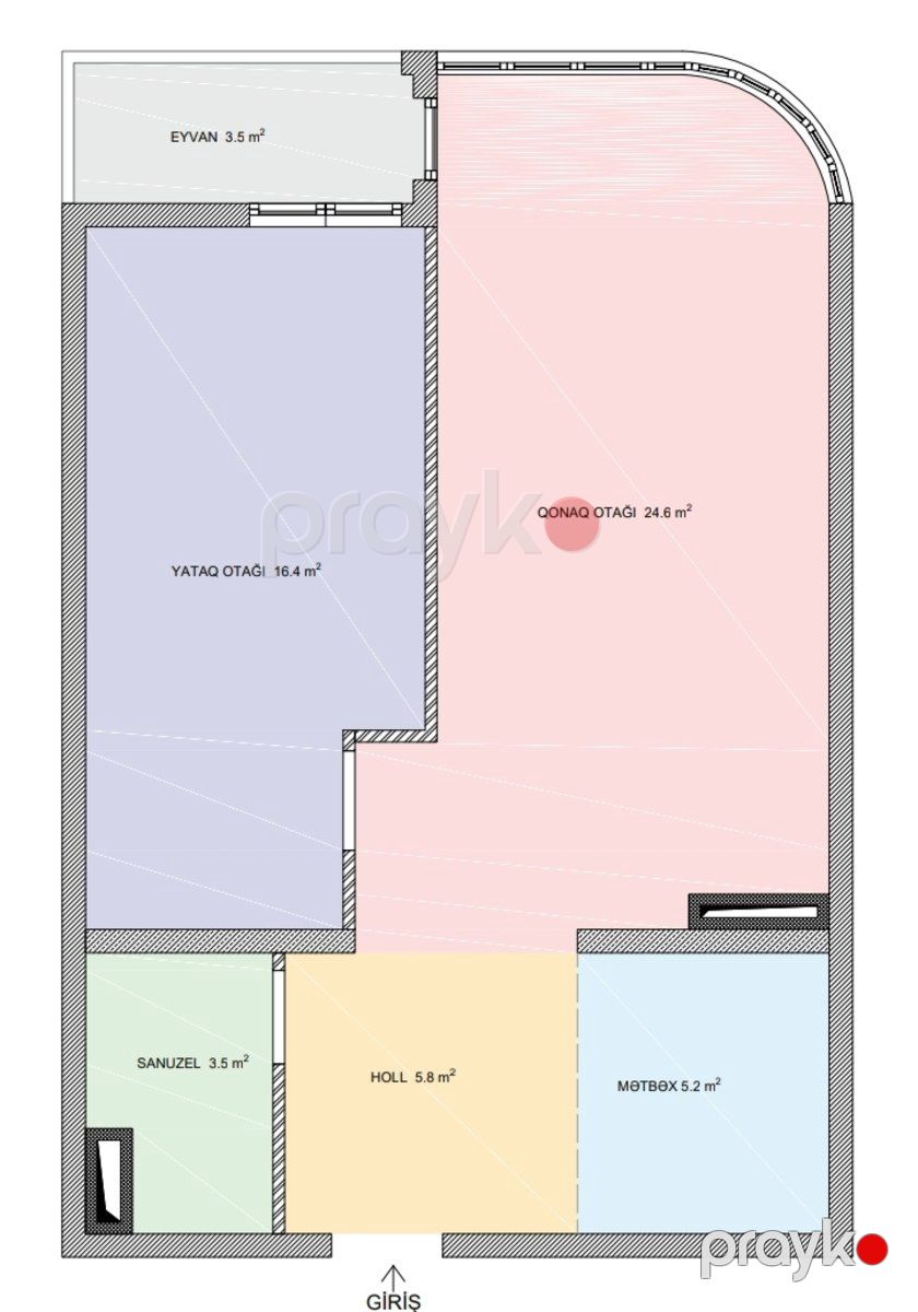 2-otaqlı yeni tikili, Xırdalan ş., 63 m² — Mənzil, Xırdalan (3)