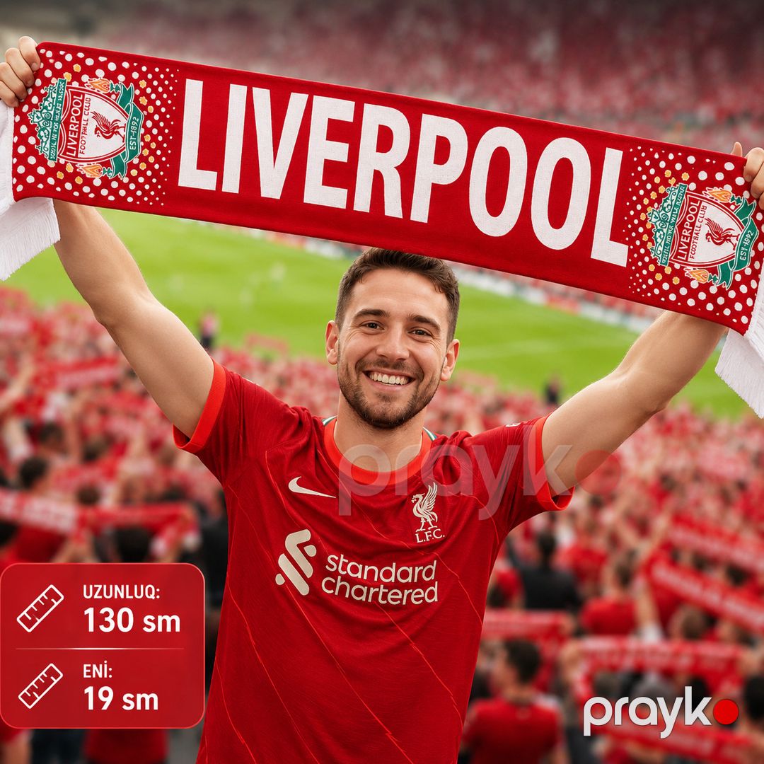 Azarkeş şərfı Liverpul, parça, qırmızı, 130x19 sm — Mallar, Bakı (2)