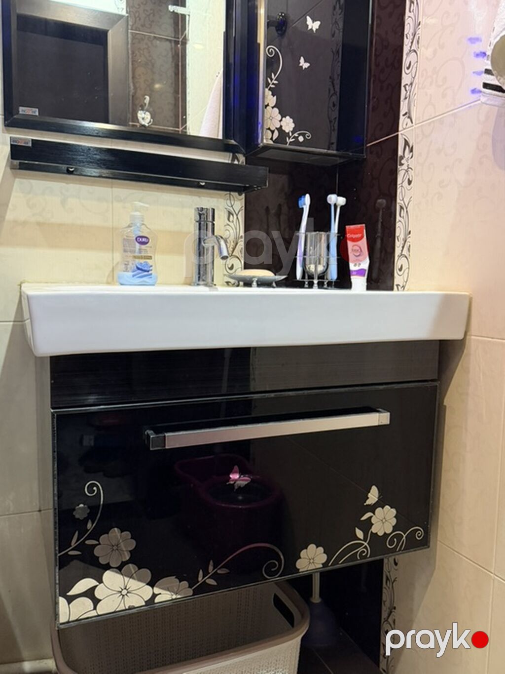 Ölçü 45x75 Vanna otağı üçün lavabo dəsti – güzgülü asma şkaf və alt — Santexnika, Bakı (6)