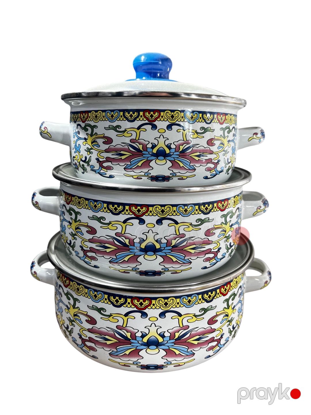 Qazan dəsti Sweet-Maxi-LT-28, tutacaqlı, minalanmış polad, rəngbərəng, 16/18/20 sm, 3 əd — Mallar, Bakı