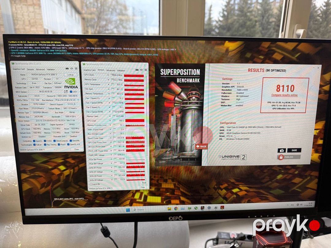 Asus RTX 3090Ti Tuf Gaming OC 24GB — Kompüterlər və noutbuklar, Bakı (6)
