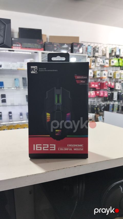 R8 1623 oyun/iş siçanı - Ergonomik dizayn, rəngli RGB işıqlandırma — Bakı