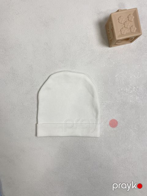 Papaq 4515, ağ, pambıq, ölçü 0-3 ay — Bakı