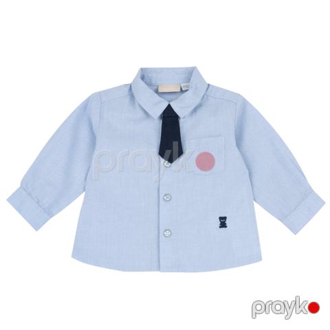 Oğlanlar üçün uzunqol köynək Chicco 9101704000000-21, mavi, pambıq, ölçü 6 ay — Bakı