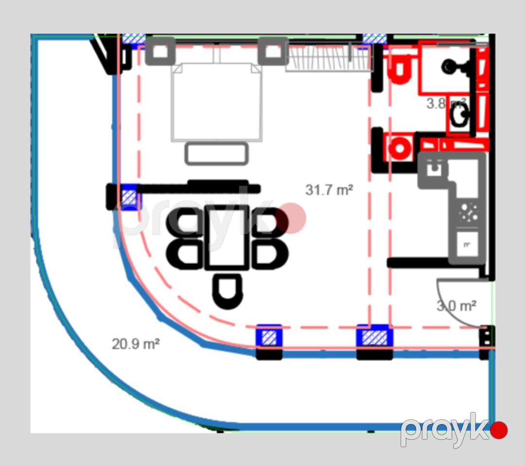 Satılır 1 otaqlı yeni tikili 69.9 m² — Mənzil, Bakı (8)