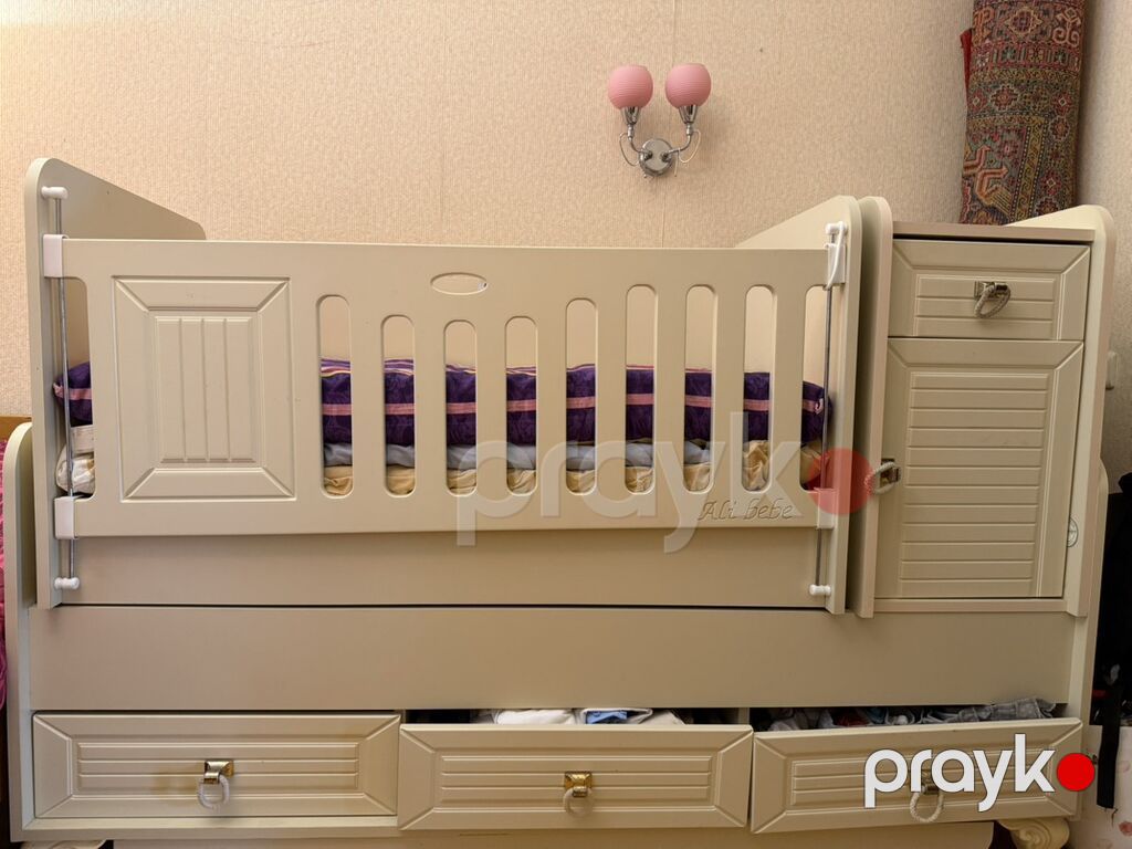 Uşaq beşiyi və çarpayı kombinəsi – “Ali Bebe” model - Rəng: krem — Bəşikləri, Bakı (2)