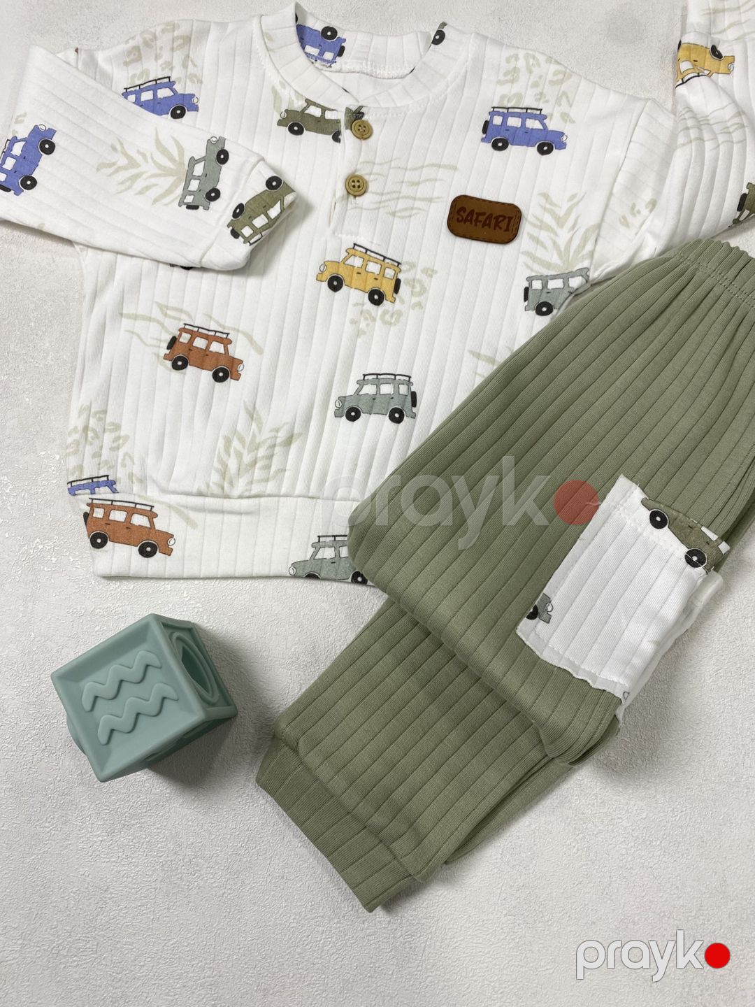 Dəst 3194, xaki, pambıq, ölçü 3-6 ay — Mallar, Bakı (2)
