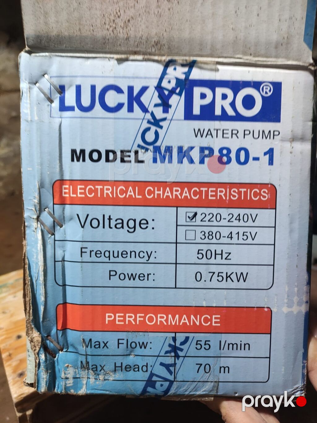 Lucky Pro MKP80-1 su nasosu Texniki göstəricilər: - Brend/model — Su nasosu, Digah (6)