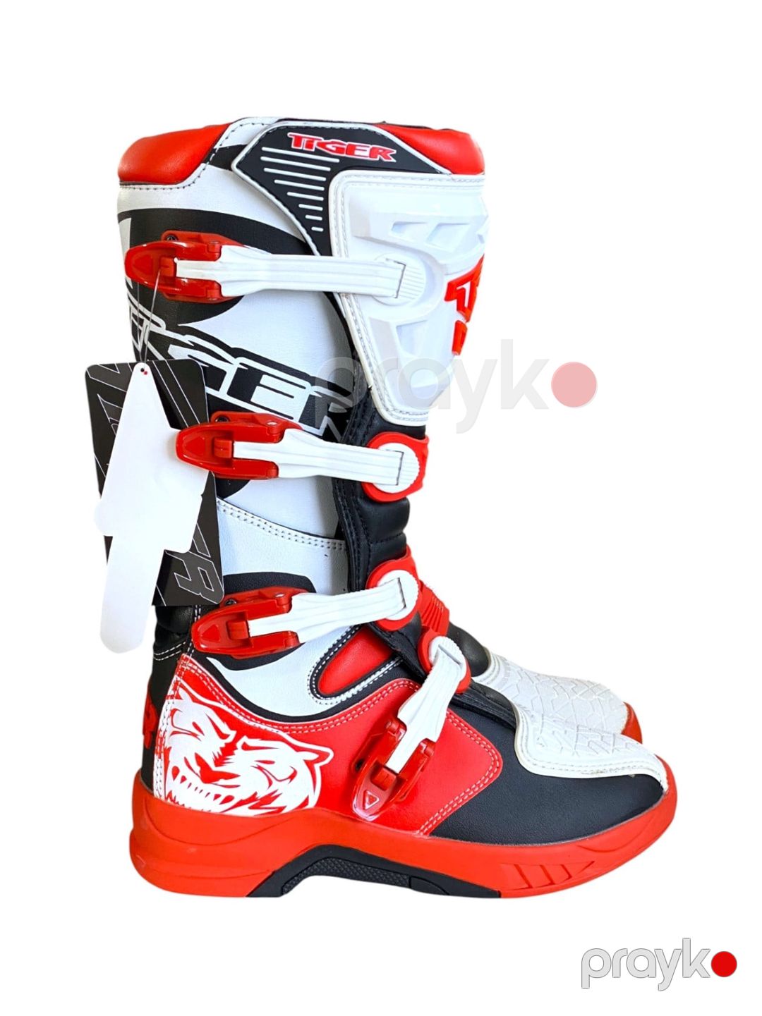 Kişi üçün motosikl çəkmələri Tiger Racing MTR-E002, ölçü 40, qara/ağ/qırmızı — Mallar, Bakı (3)