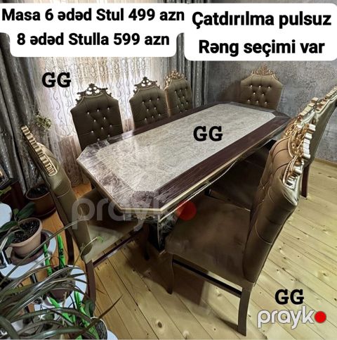 Yeni ve Sifarislə Masa 6 ədəd Stul 499 azn 8 ədəd Stulla 599 azn Reng — Bakı