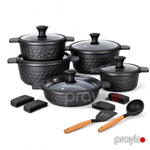 Qab-qacaq dəsti Donnor 9860, boz, qranit, 16 parça — Bakı