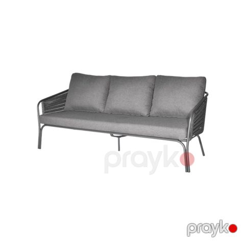 Bağ divanı Artie Nora A410E, 3 nəfərlik, 200x82x80 sm, metal karkas, 9 mm dairəvi iplə hörgü — Bakı