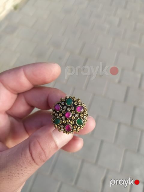 Osmanlı üslubunda bəzəkli üzük - Material: sarı metal ərintisi — Bakı