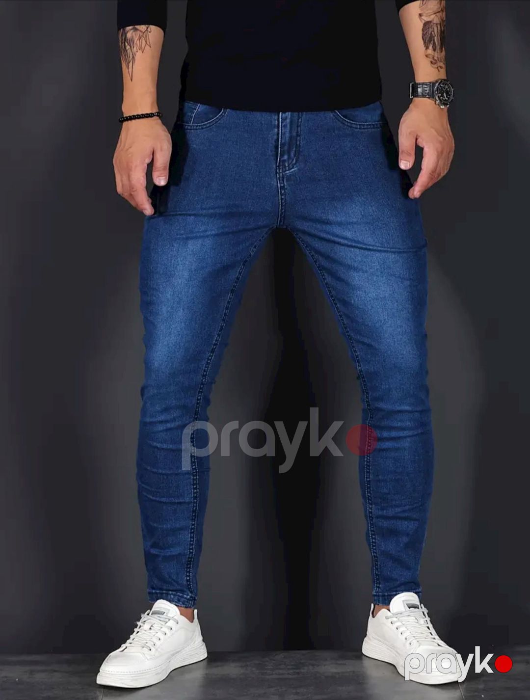 Kişilər üçün dar cins TCS_1046, göy, pambıq, ölçü 33 — Mallar, Bakı (2)