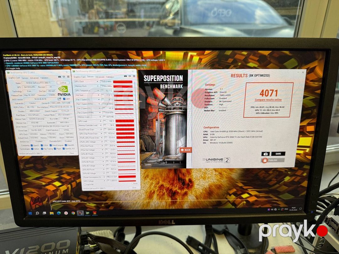 Colorful RTX 3060Ti iGame Vulcan OC LHR 8GB — Kompüterlər və noutbuklar, Bakı (6)