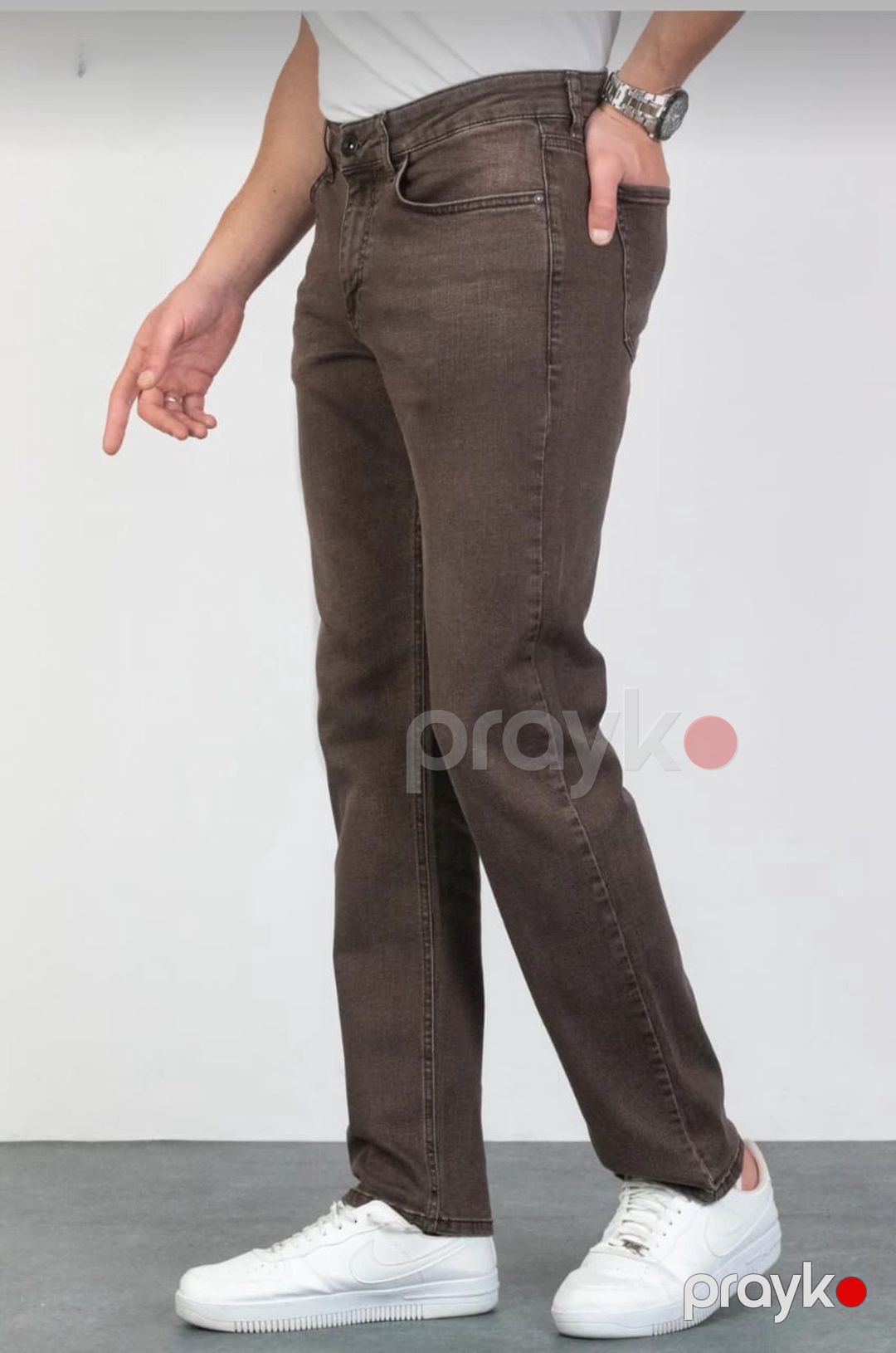 Kişilər üçün düz cins model 2015-1arm, qəhvəyi, pambıq, ölçü 32 — Mallar, Bakı (2)