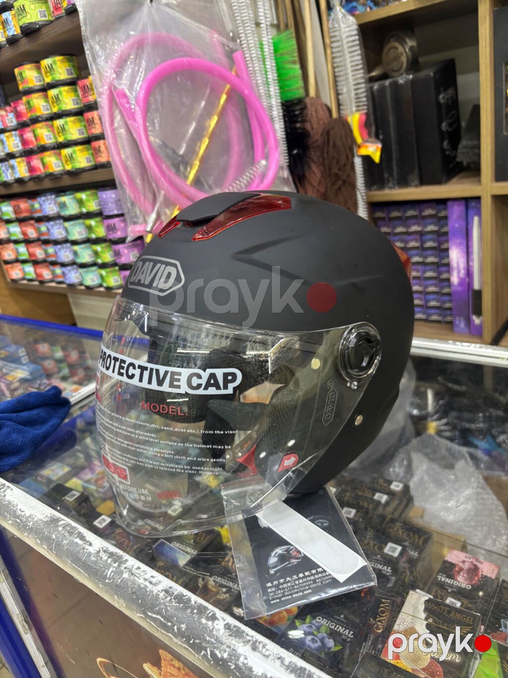 Motodəbilən qoruyucu dəbilqə – Davıd Protective Cap - Açıq tip — Motosiklet geyimi, Bakı (4)
