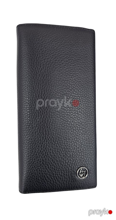 Dəri pulqabı, 9x18,4 sm, qara — Bakı