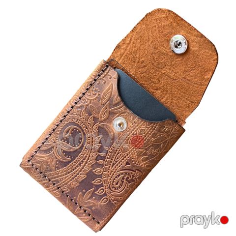 Pul kisəsi ORI Leather Dana dərisi 9.7 sm 6.9 sm 12956_1 butalı qəhvəyi — Bakı