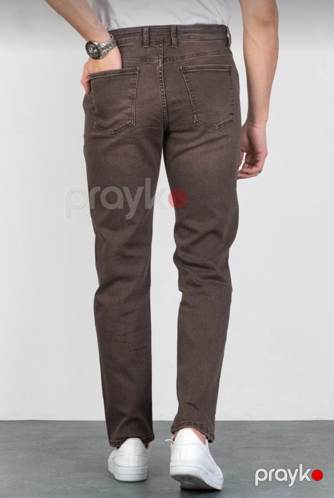 Kişilər üçün düz cins model 2015-1arm, qəhvəyi, pambıq, ölçü 32 — Mallar, Bakı (3)