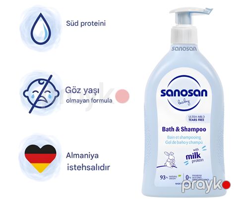Uşaq şampun-duş geli Sanosan With Milk Protein 500 ml — Bakı