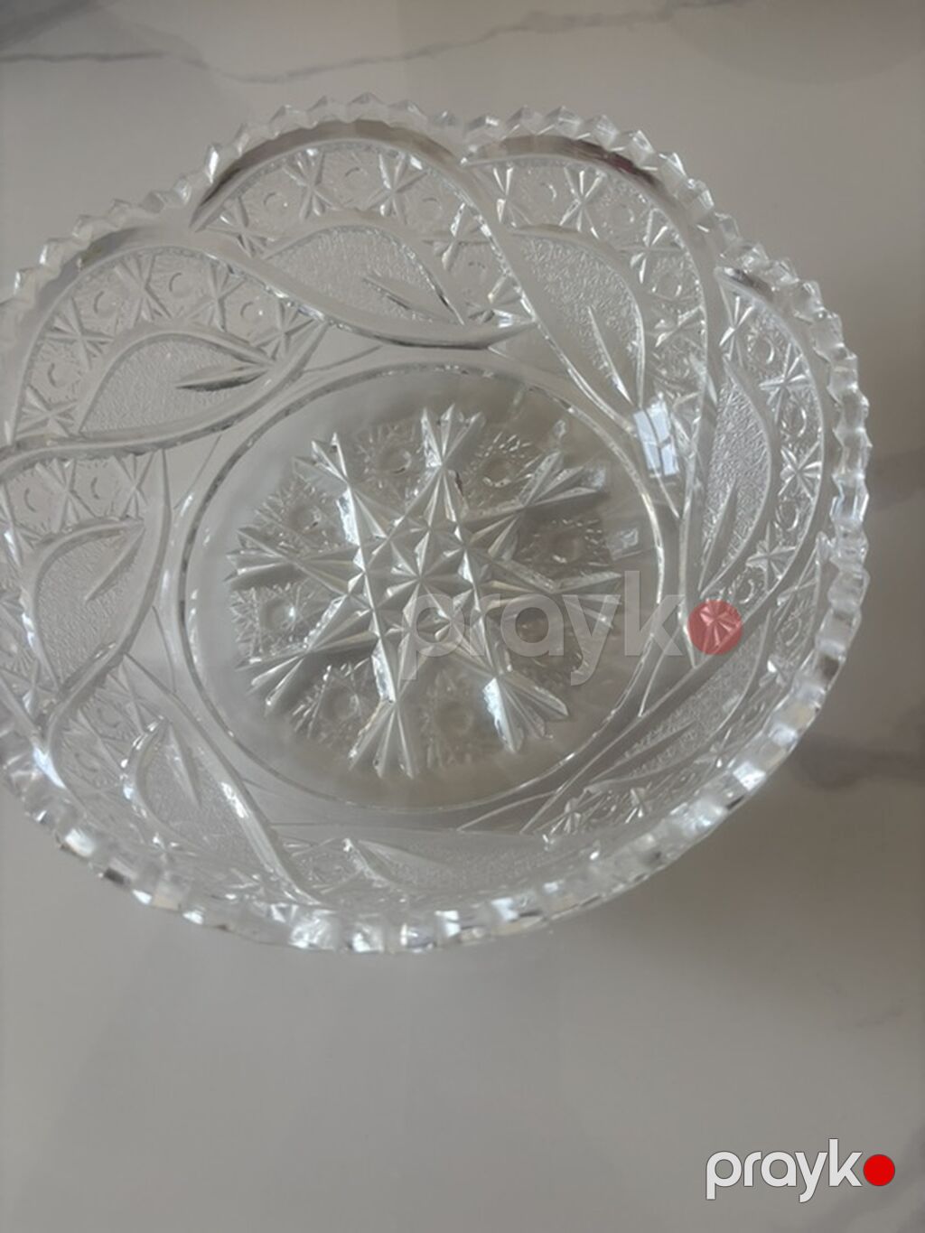 Kənaqlı şüşə/kristal qab - Material: qalın, şəffaf kənaqlı şüşə — Süfrə qabı, Bakı (2)