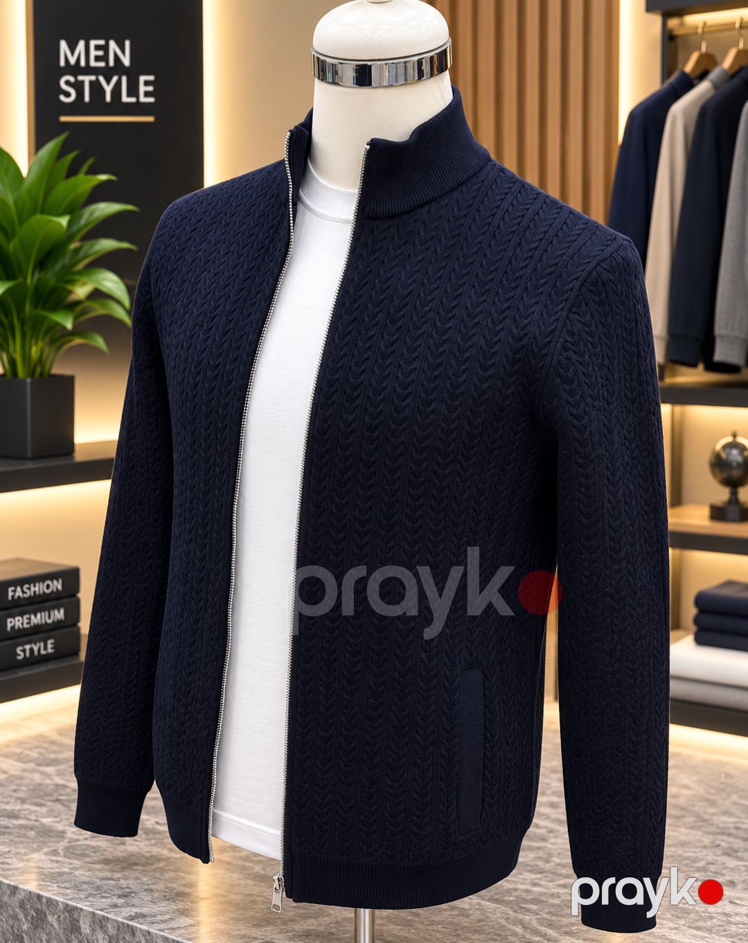 Kişilər üçün kardiqan, toxunma, göy, parça, ölçü M — Mallar, Bakı