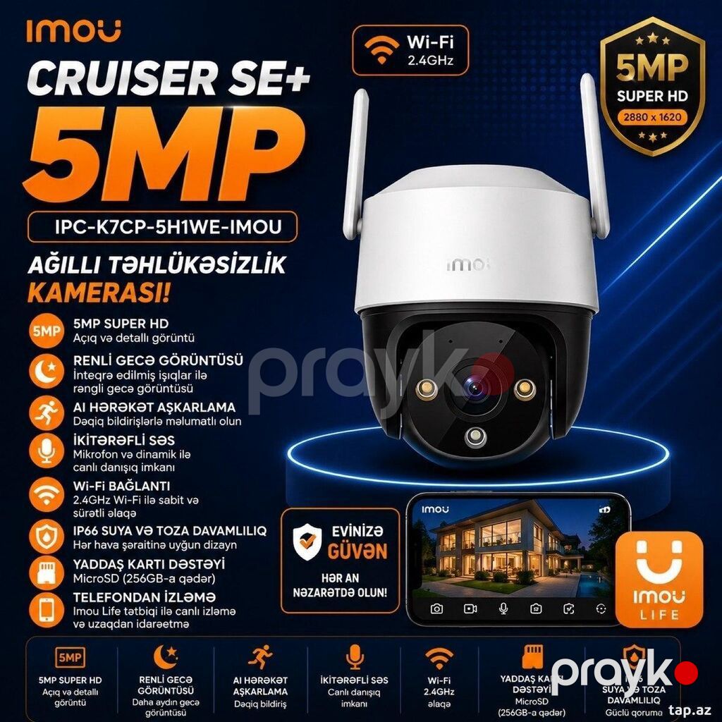 Wifi kamera 1 il zəmanət Şəhər: Bakı Məhsul kateqoriyası — Surveillance sistemləri, Bakı (10)
