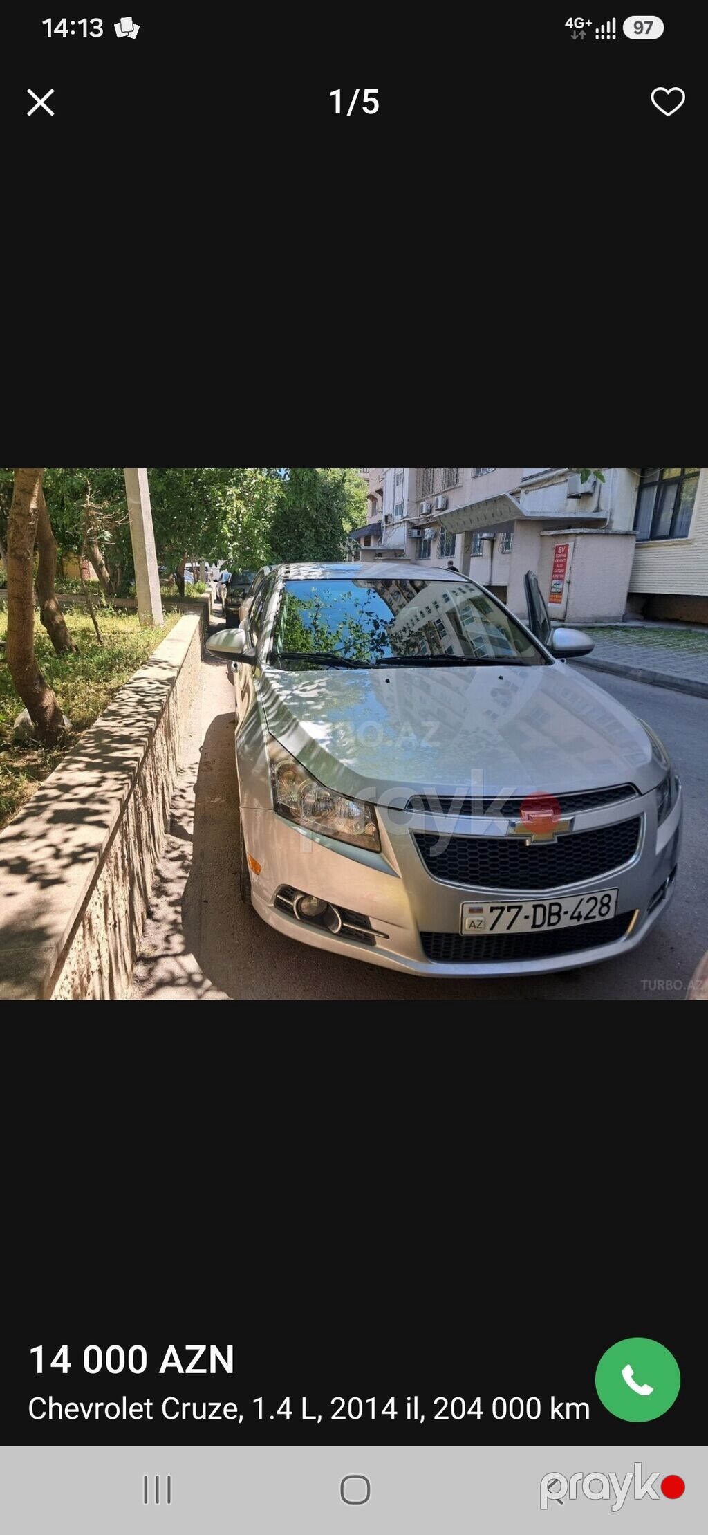 Chevrolet Cruze: 1.4 l 2014 il Sedan — Avtomobillər, Bakı (3)