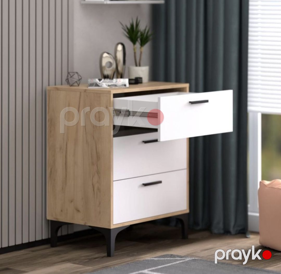 Komod Ev Plus ev_13900450, laminat/LDSP, ağ/qəhvəyi, 44x82.5x70 sm — Mallar, Bakı (2)