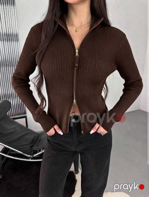 Qadınlar üçün sviter, trikotaj, qəhvəyi, ölçü One size — Bakı