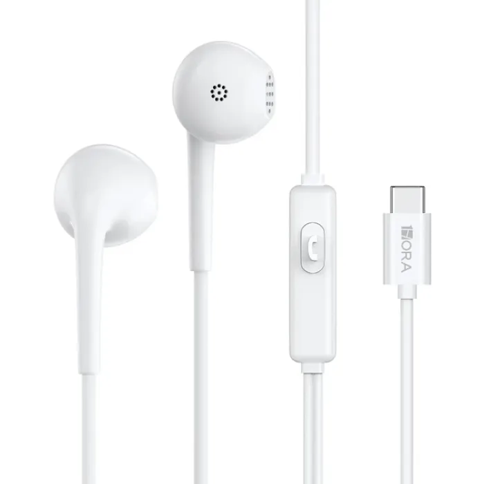 1HORA AUT124 Naqilli Qulaqlıq Type-C 3.5mm White — Bakı