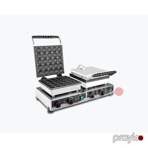 Peşəkar Bubble Waffle Aparatı – 4000W, Teflon Örtüklü, İkili Model — Bakı