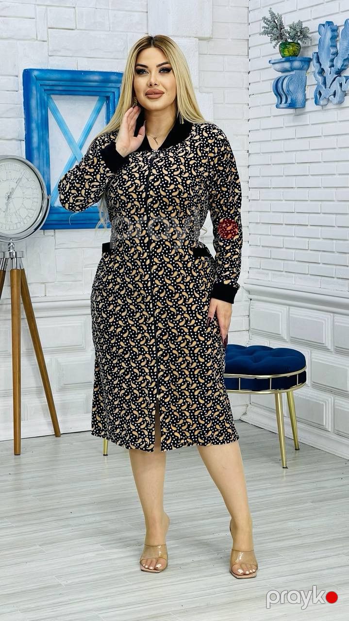 Ev xələti, bej/qara velür, ölçü 5XL — Mallar, Bakı (3)
