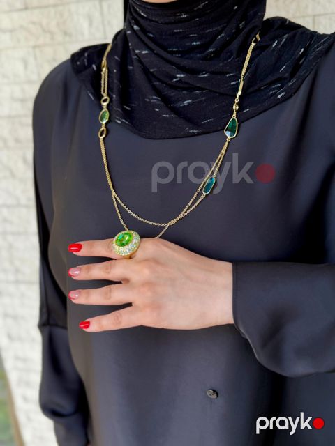 Bijuteriya dəsti boyunbağı və üzük DST-7812, paslanmayan polad — Bakı
