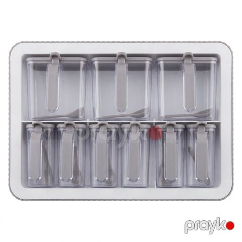 Qida saxlanma qabı dəsti, 600 ml/200 ml, plastik, 9 ədəd — Bakı