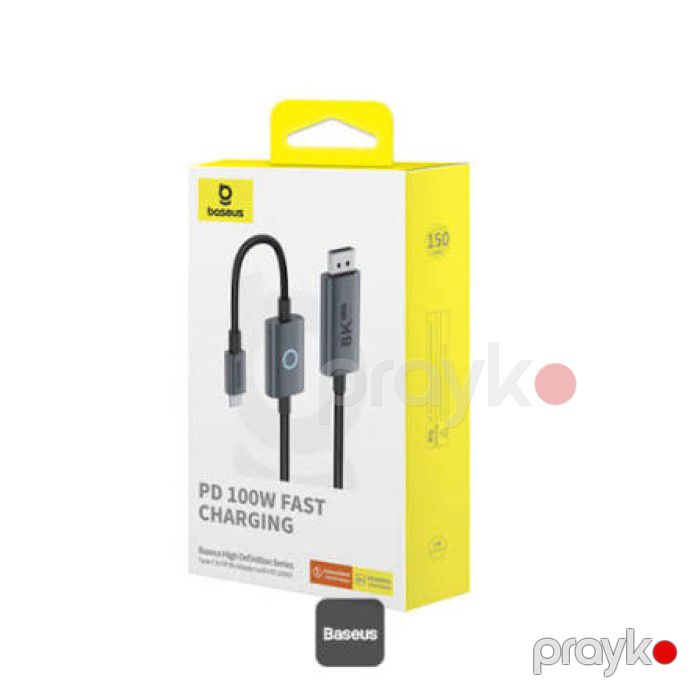 Kabel Baseus High Definition Series Type-C to DisplayPort 8K 60Hz 100W PD 1.5m Black — Elektronika, Bakı (2)