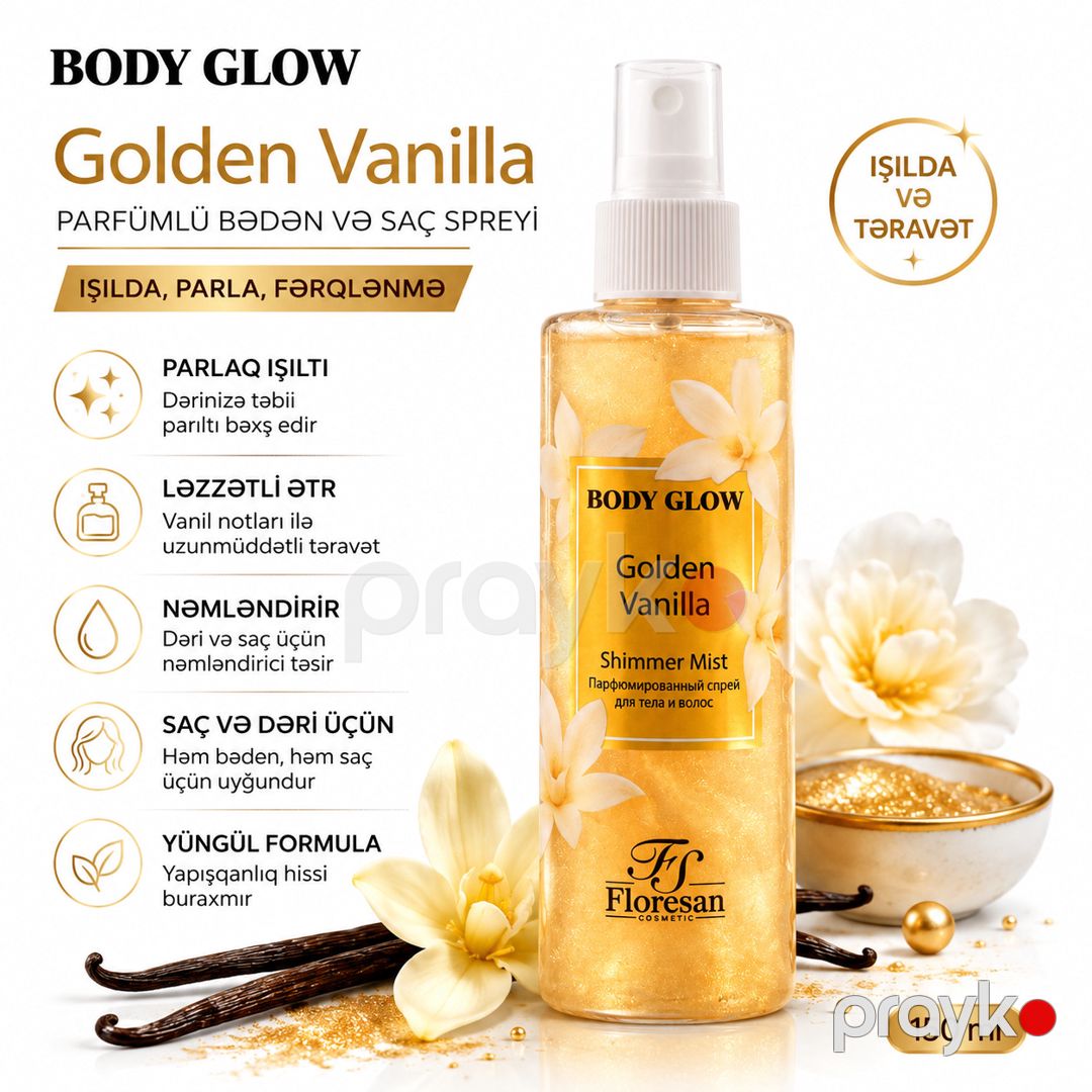 Ətirli bədən və saç spreyi No Brand Golden Vanilla 150 ml — Mallar, Bakı