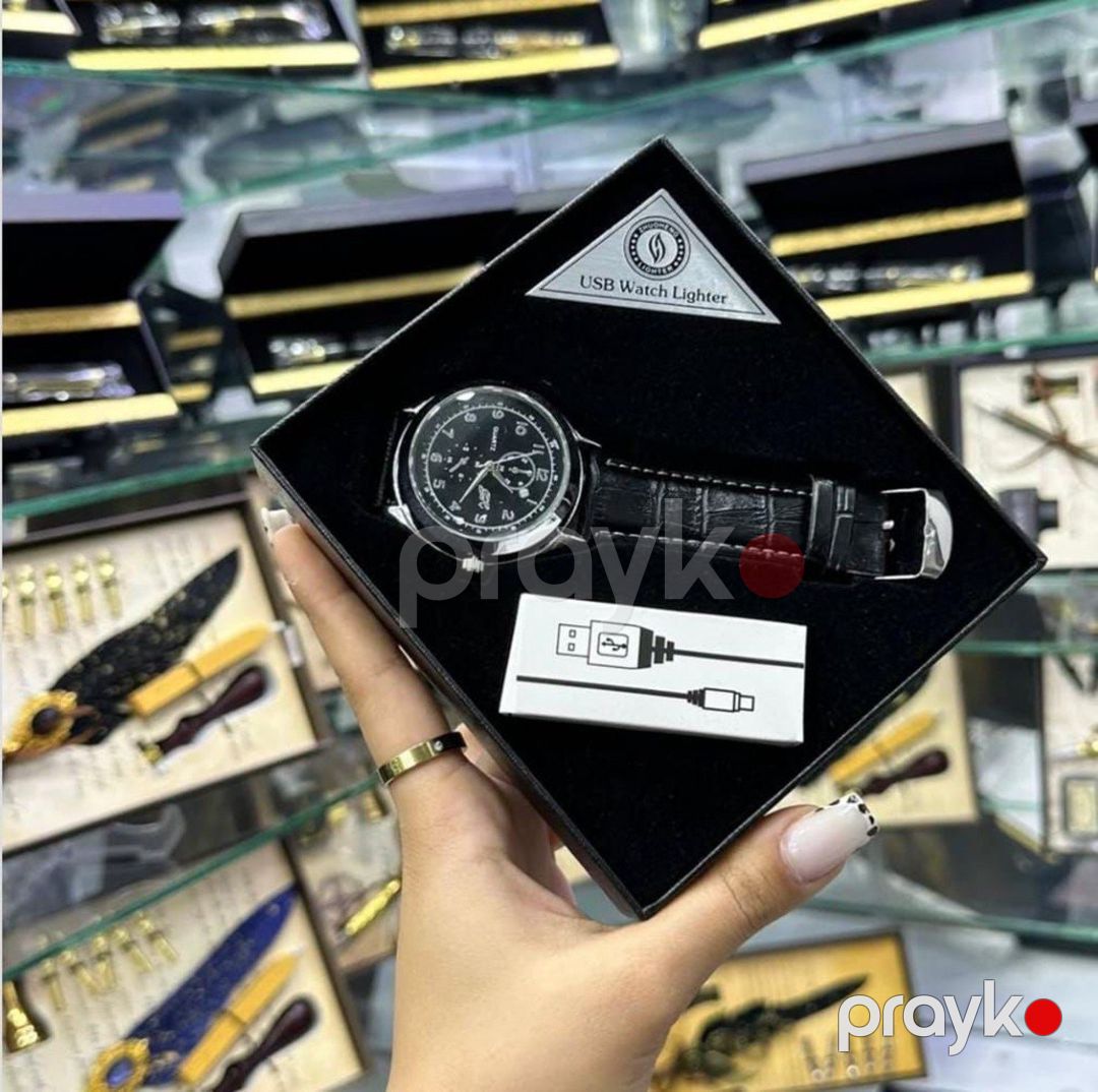USB Watch Lighter qol saatı və USB-doldurulan alışqan — Şəxsi əşyalar, Bakı (3)