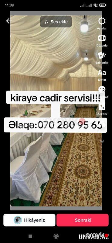 Kiraye cədir — Bakı