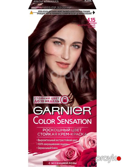 Saç üçün qalıcı krem-boya Garnier Color Sensation Dəbdəbəli rəng 4.15 Nəcib Opal — Bakı