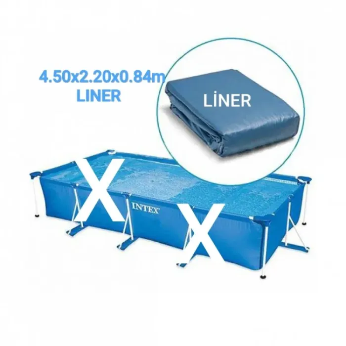 Intex 10580 hovuz çəni 4.5x2.2x0.84 liner hovuz örtüyü — Bakı