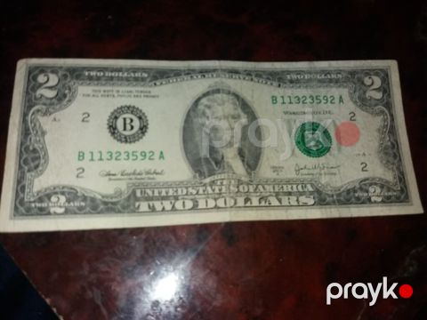 ABŞ 2 dollar banknotu - Növ: Federal Reserve Note, iki dollar - Ön