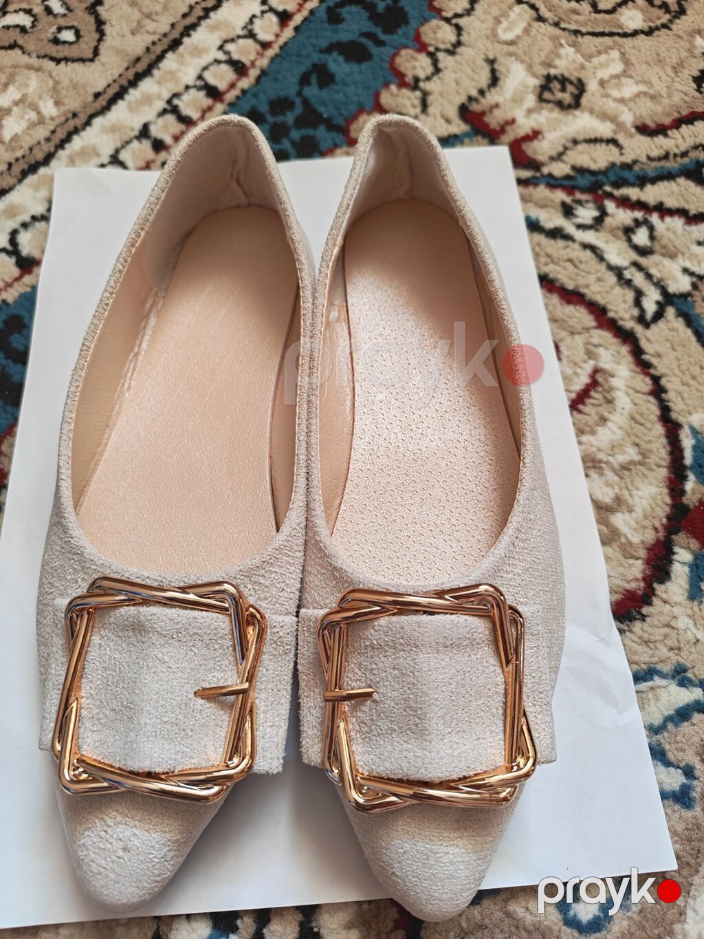 Qadın loaferləri – krem rəng - Model: qadın düz ayaqqabı/loafer — Mokasin, Bakı (2)