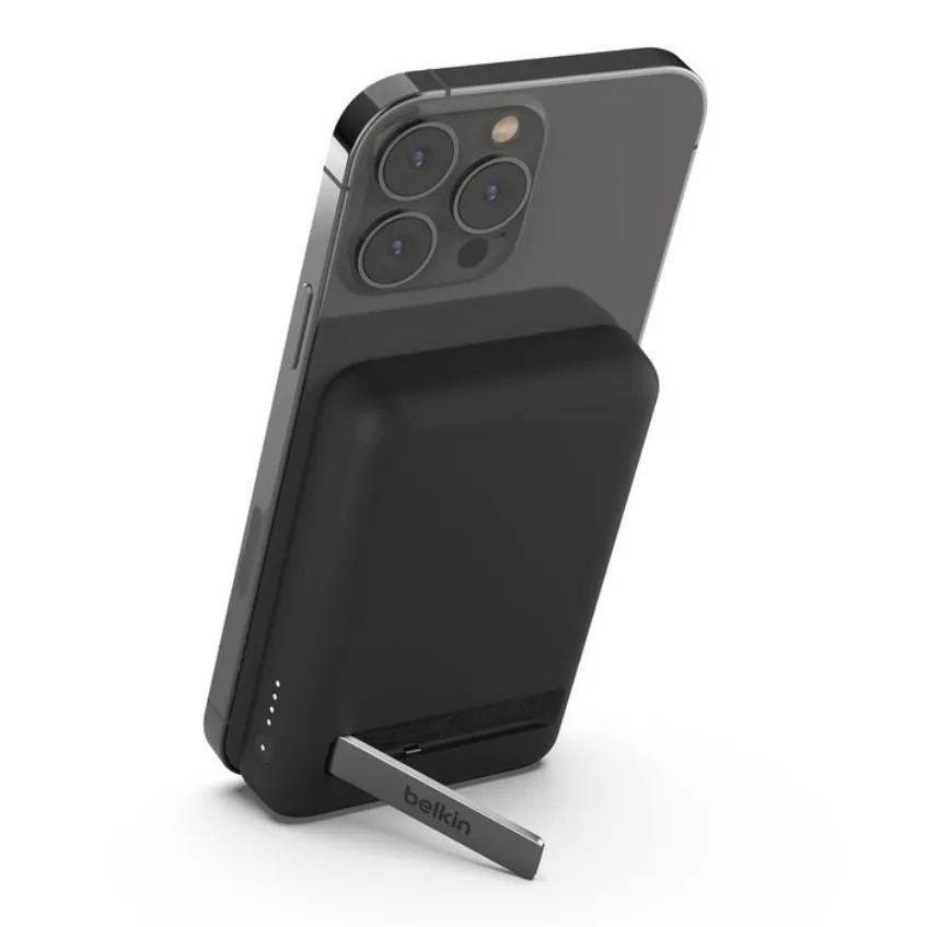 Power bank Belkin 5K Magnetic wireless + Kick stand Black — Bakı