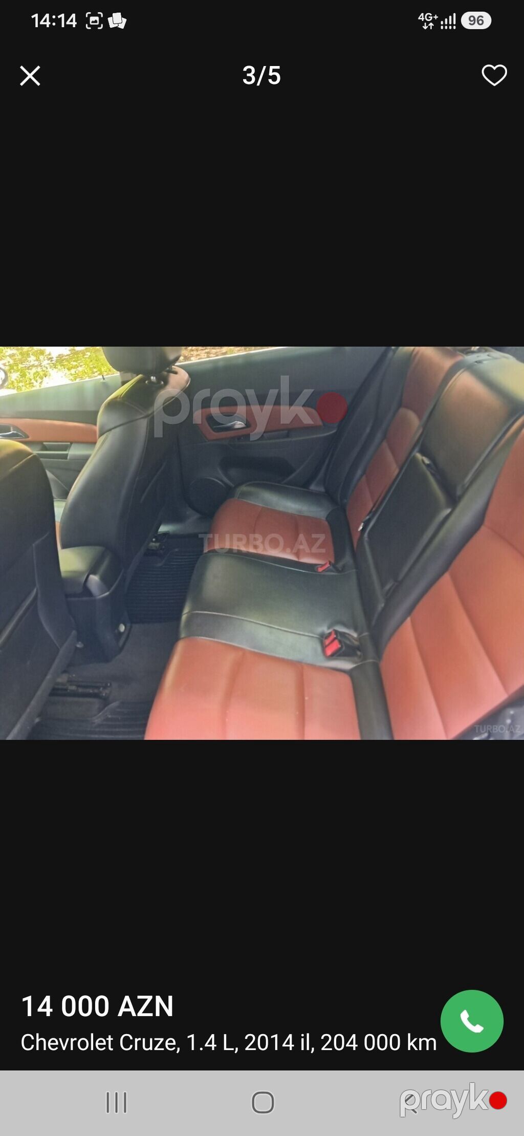 Chevrolet Cruze: 1.4 l 2014 il Sedan — Avtomobillər, Bakı (4)