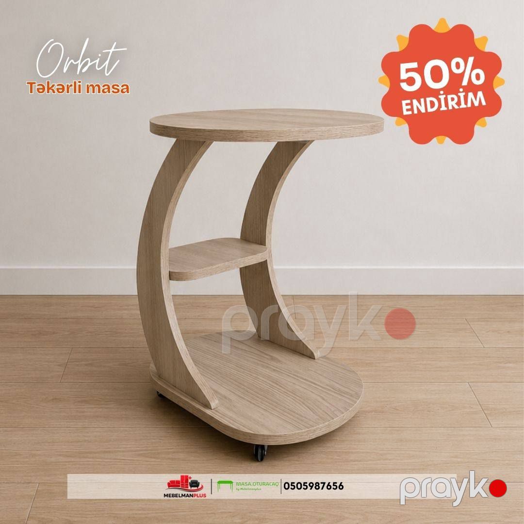 Təkərli jurnal masası Orbit Endirimlə — Mebel, Bakı (4)